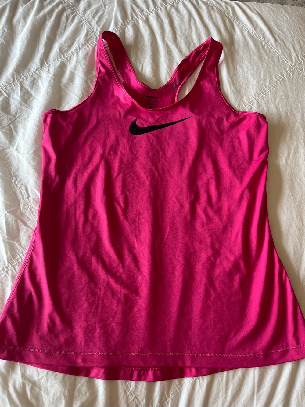 Nike Hot Pink Racerback Tank with Black Swoosh